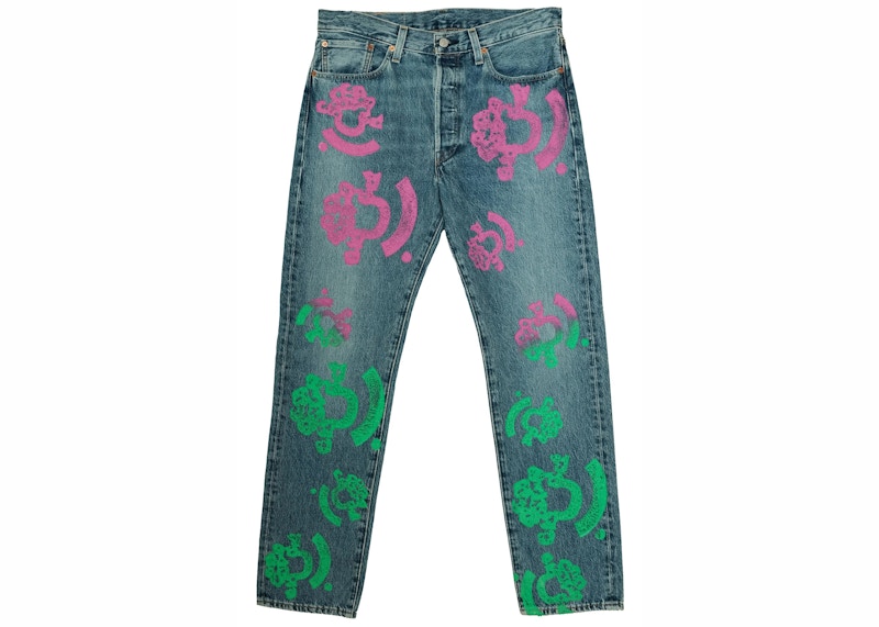 Jean Denim Tears Bstroy Tears 501 Light Wash Rose/Vert
