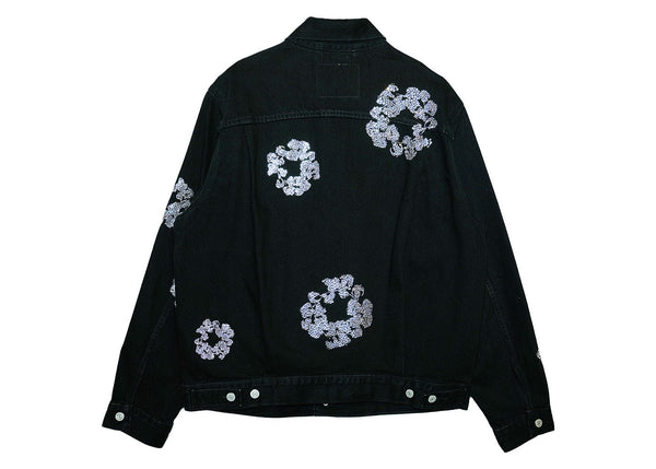 Veste en jean déchirée de type 2, noire