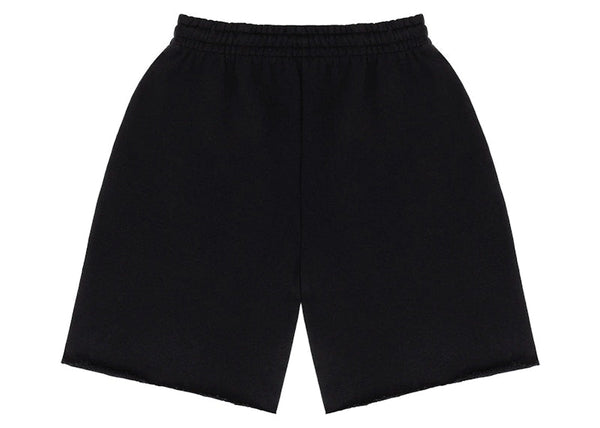 Short universitaire en jean déchiré noir