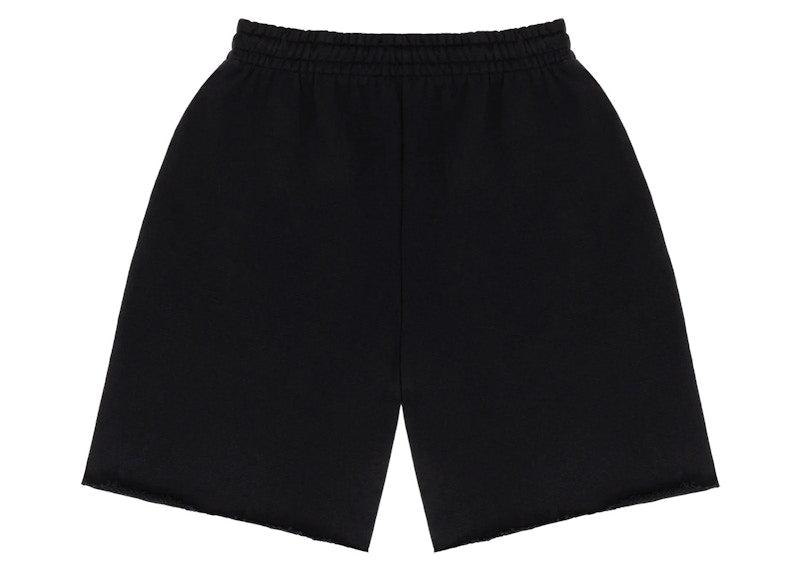 Short universitaire en jean déchiré noir