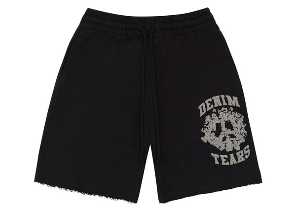 Short de survêtement universitaire en denim noir Denim Tears