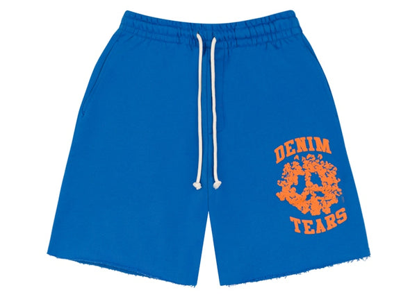Short de survêtement universitaire en denim bleu roi