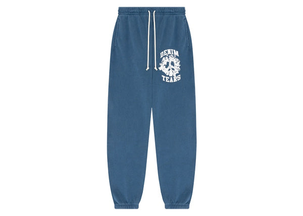 Pantalon de survêtement universitaire en denim bleu marine