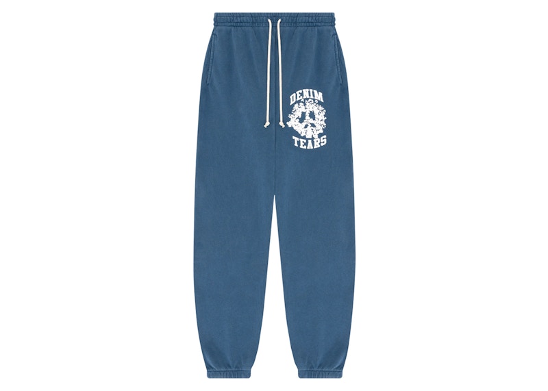 Pantalon de survêtement universitaire en denim bleu marine
