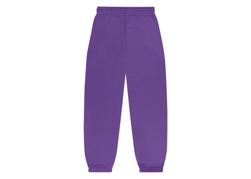 Pantalon de survêtement universitaire en denim déchiré violet