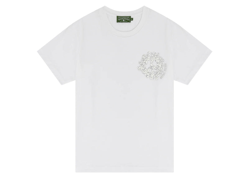 T-shirt universitaire en denim blanc Denim Tears