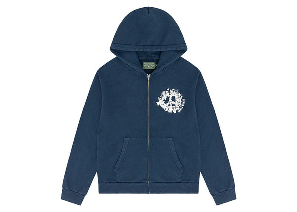 Sweat à capuche zippé Denim Tears Denim University bleu marine