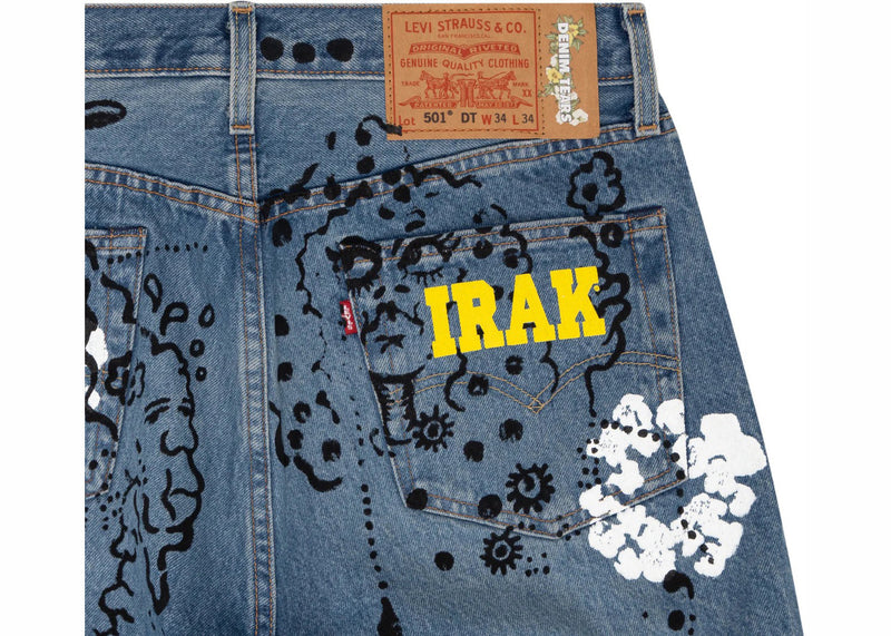 Denim Tears Irak Tears 501 Jeans Vintage Blue Light Wash