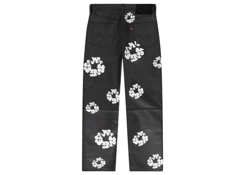 Jean Denim Tears x Levi's en cuir et coton avec couronne en denim noir