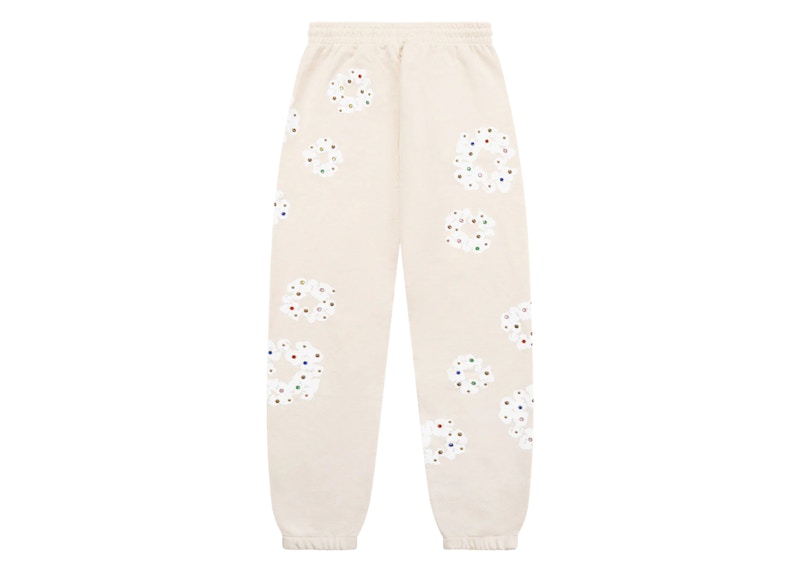 Denim Tears Rhinestone Cotton Wreath Sweatpants Oatmeal