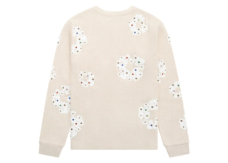 Denim Tears Rhinestone Cotton Wreath Thermal Oatmeal