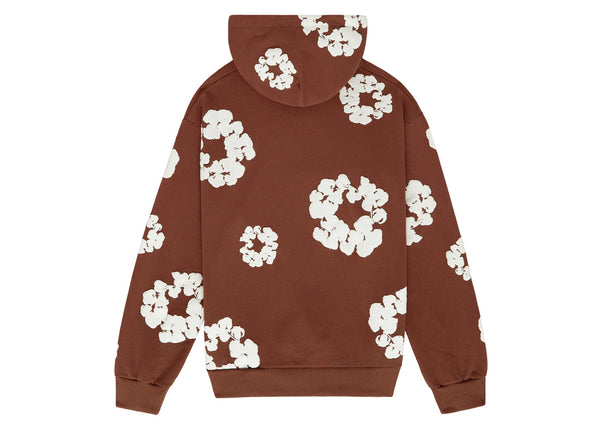 Sweat-shirt en denim déchiré par la couronne de coton marron