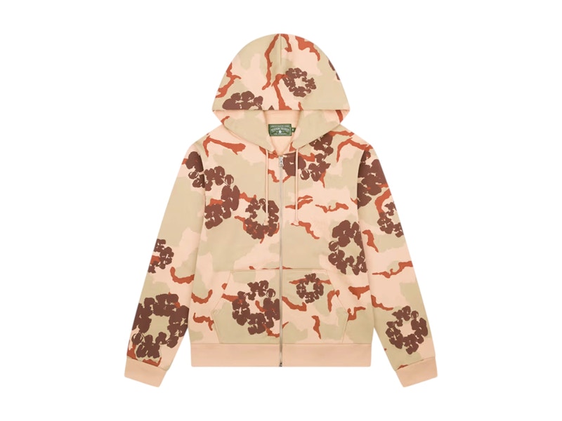 Sweat-shirt zippé Denim Tears The Cotton Wreath Tan Camo