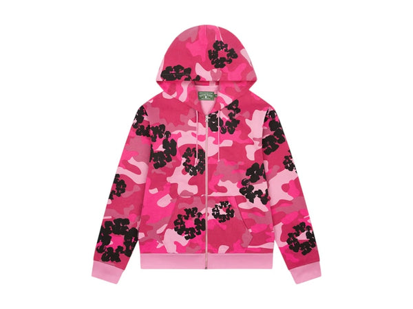 Sweat-shirt zippé Denim Tears The Cotton Wreath rose camouflage