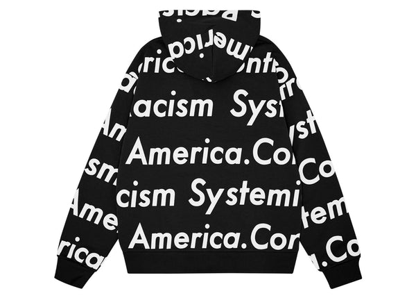 Sweat à capuche zippé Denim Tears x Arthur Rafa Systemic Racism Controls America Noir