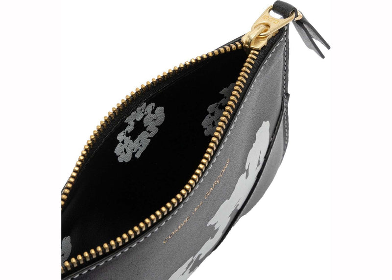 Pochette zippée en coton Denim Tears x Comme des Garcons (10,5 x 14,5 cm) Noir