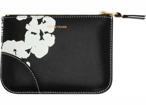 Pochette zippée en coton Denim Tears x Comme des Garcons (10,5 x 14,5 cm) Noir