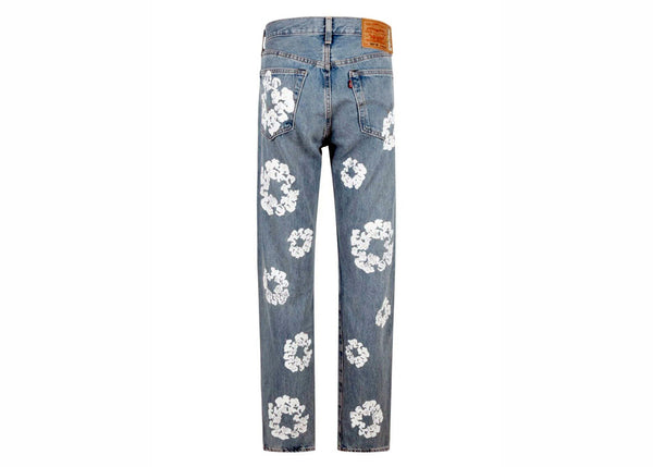 Jean Denim Tears x Levi's Cotton Wreath, délavage clair