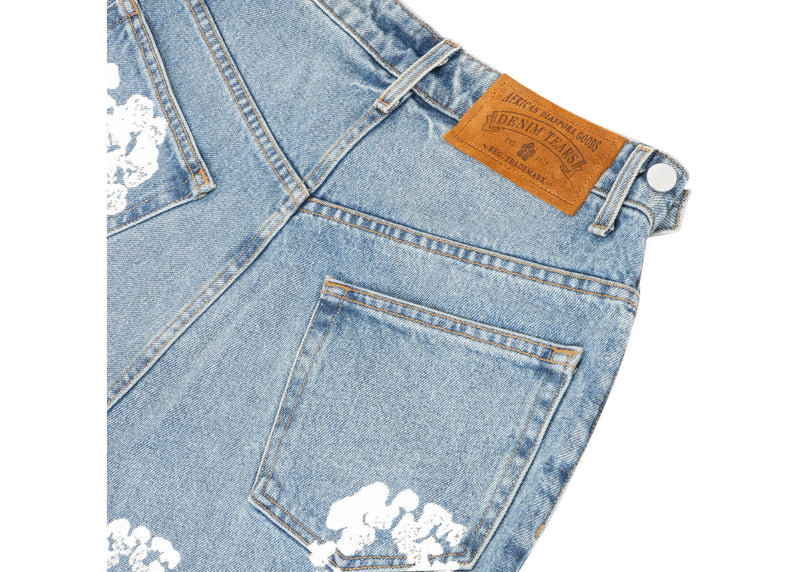 Denim Tears x Levi's – The Cotton Wreath – Jeansshorts in heller Waschung