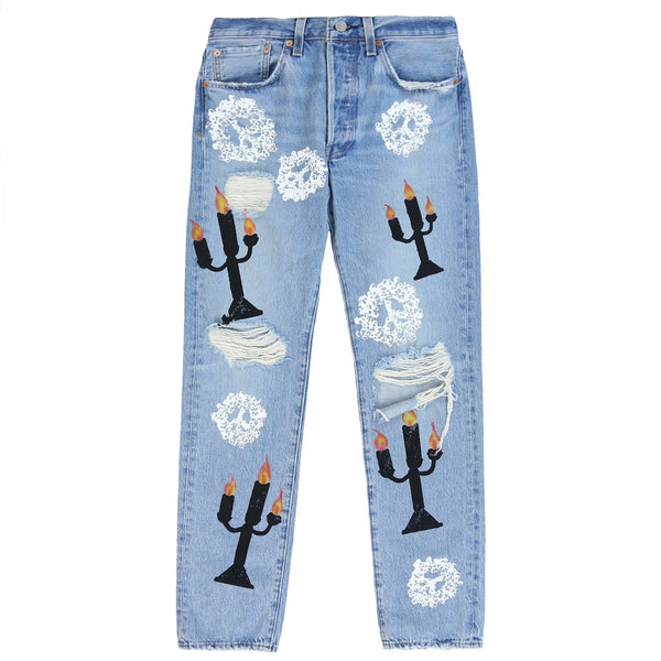 Jean imprimé Denim Tears x Virgil Abloh « Message in a Tear » bleu