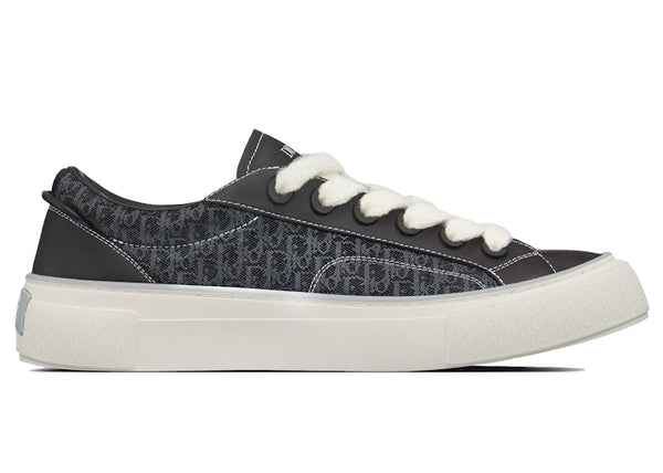 Sneaker Dior B33 en cuir de veau lisse noir et jacquard oblique