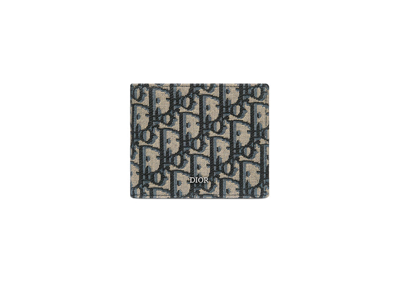 Portefeuille Dior Jacquard Dior Oblique Beige et Noir
