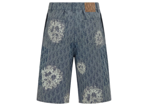 Bermuda en denim de coton Dior x Denim Tears Bleu