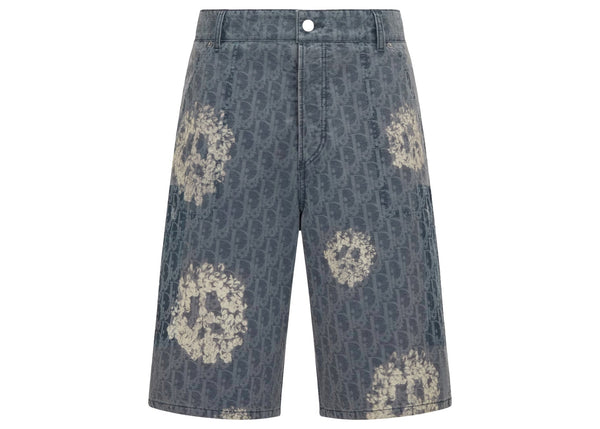 Bermuda en denim de coton Dior x Denim Tears Bleu