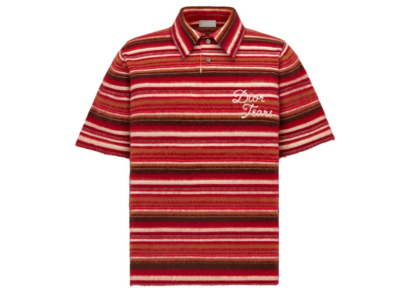 Chemise en maille mohair Dior x Denim Tears Polo Marron/Rouge