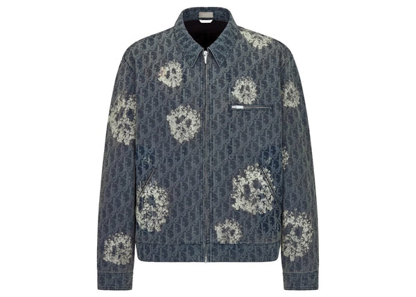 Veste zippée en denim de coton Dior x Denim Tears Bleu