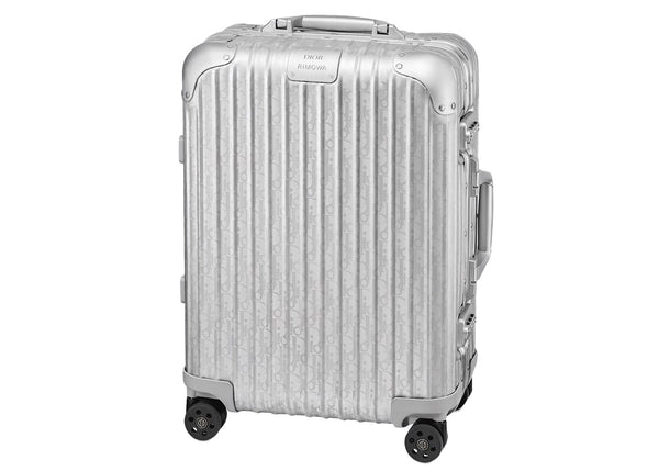 Valise cabine 4 roues Dior x RIMOWA Aluminium Dior Oblique Argent