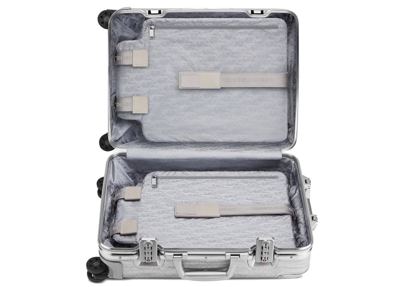 Valise cabine 4 roues Dior x RIMOWA Aluminium Dior Oblique Argent