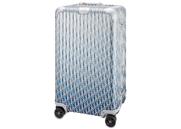 Valise 4 roues Dior x RIMOWA grande taille Aluminium Dior Oblique Bleu Dégradé