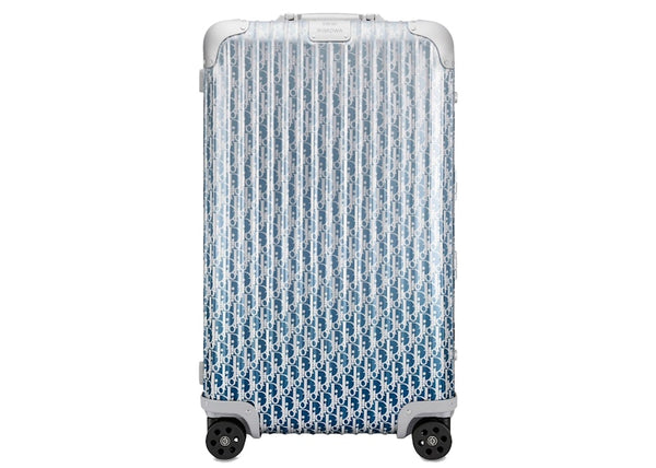 Valise 4 roues Dior x RIMOWA grande taille Aluminium Dior Oblique Bleu Dégradé