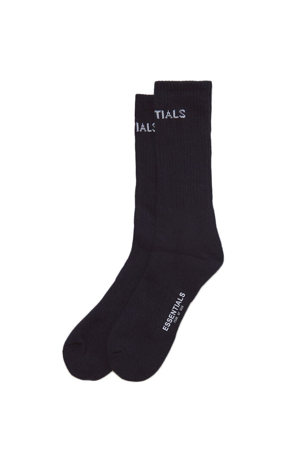 Chaussettes ras du cou Fear of God Essentials avec logo sur le devant, noires 