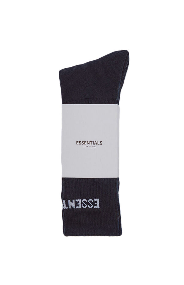 Chaussettes ras du cou Fear of God Essentials avec logo sur le devant, noires 