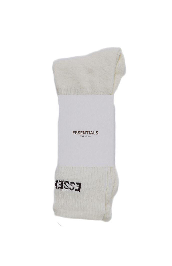 Chaussettes ras du cou Fear of God Essentials avec logo sur le devant, blanches 