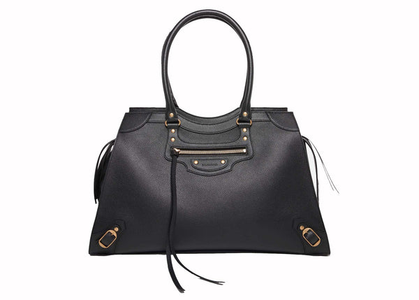 Grand sac Balenciaga Neo Classic City en cuir noir/doré