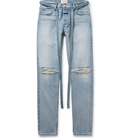 Jean slim en denim vieilli Fear of God Indigo 