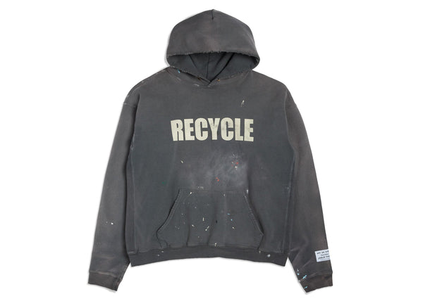 Sweat à capuche recyclé des années 90, délavé, noir 