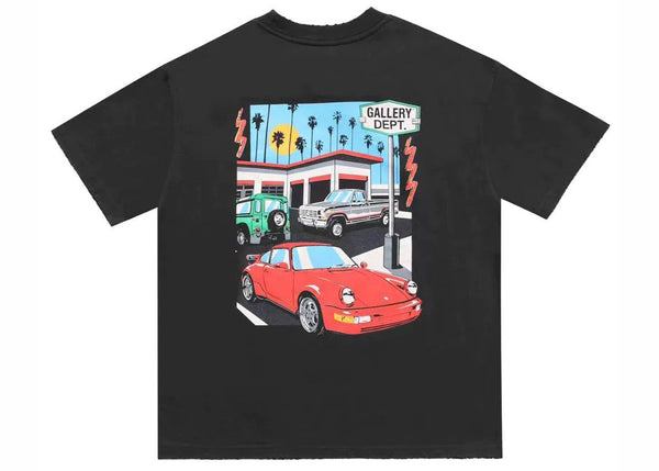 T-shirt coupe carrée noir pour le service au volant de Gallery Dept. 