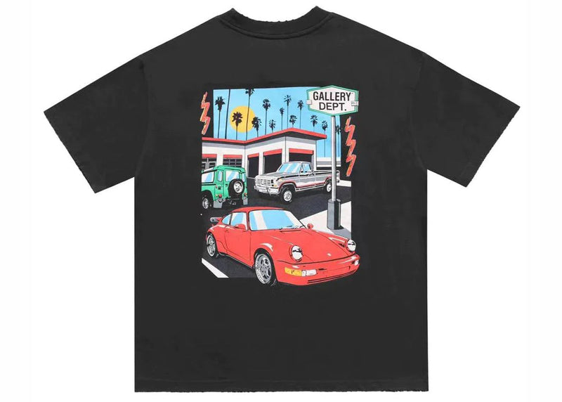 T-shirt coupe carrée noir pour le service au volant de Gallery Dept. 