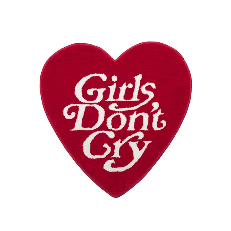 Teppich „Girls Don’t Cry“ in Herzform, Rot