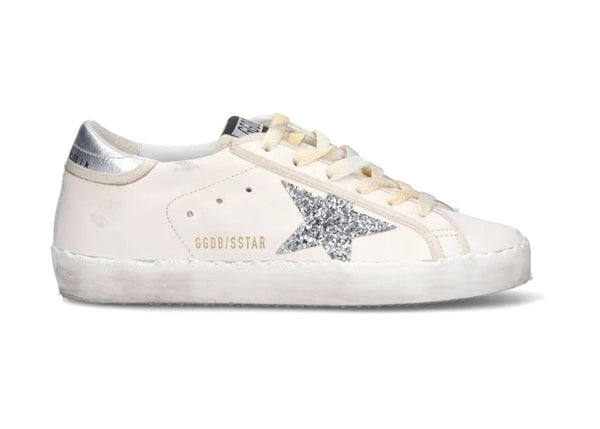 Golden Goose Super-Star Blanc Argent Paillettes (Femme) 