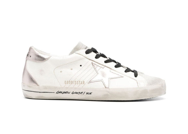 Golden Goose Super-Star Blanc Argent Métallisé 