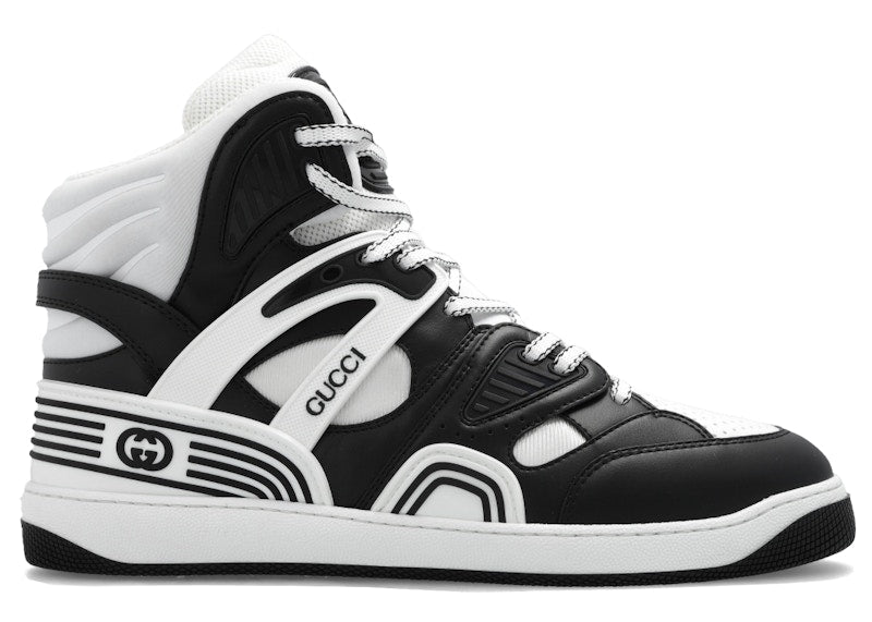 Baskets montantes Gucci noires et blanches