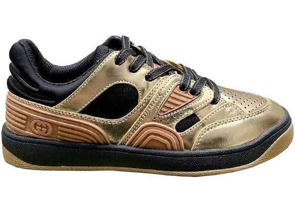 Baskets basses Gucci dorées et noires