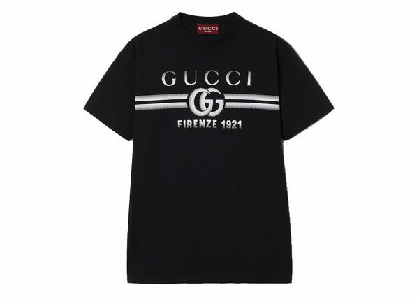 T-shirt imprimé Gucci en jersey de coton noir