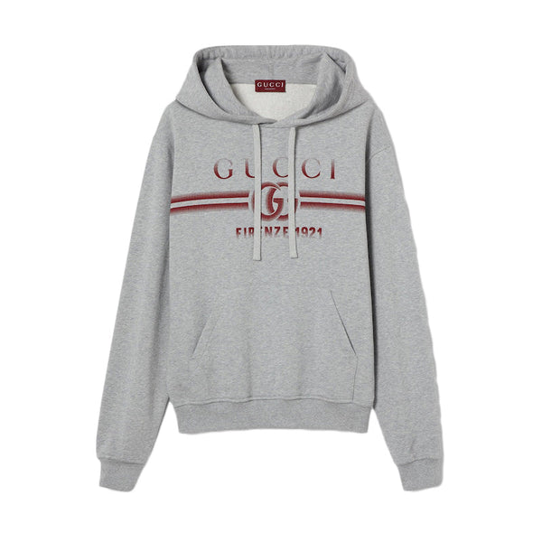 Sweat-shirt à capuche en jersey de coton Gucci Gris chiné