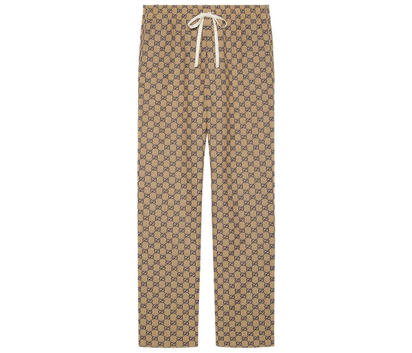 Pantalon de survêtement en toile jacquard GG Gucci Camel